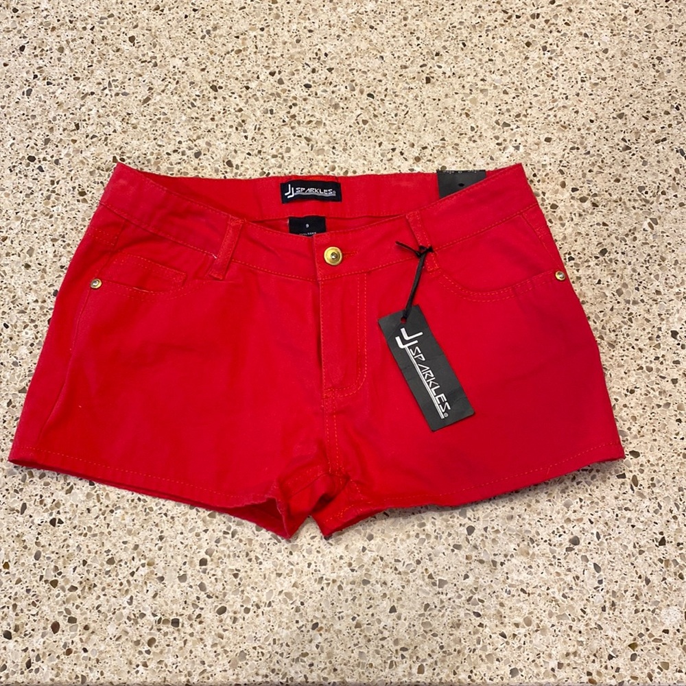 JJ Sparkles Red Shorts Size 9 NWT